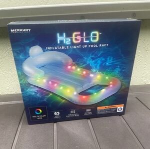 New never opened H2 glo inflatable light up pool raft